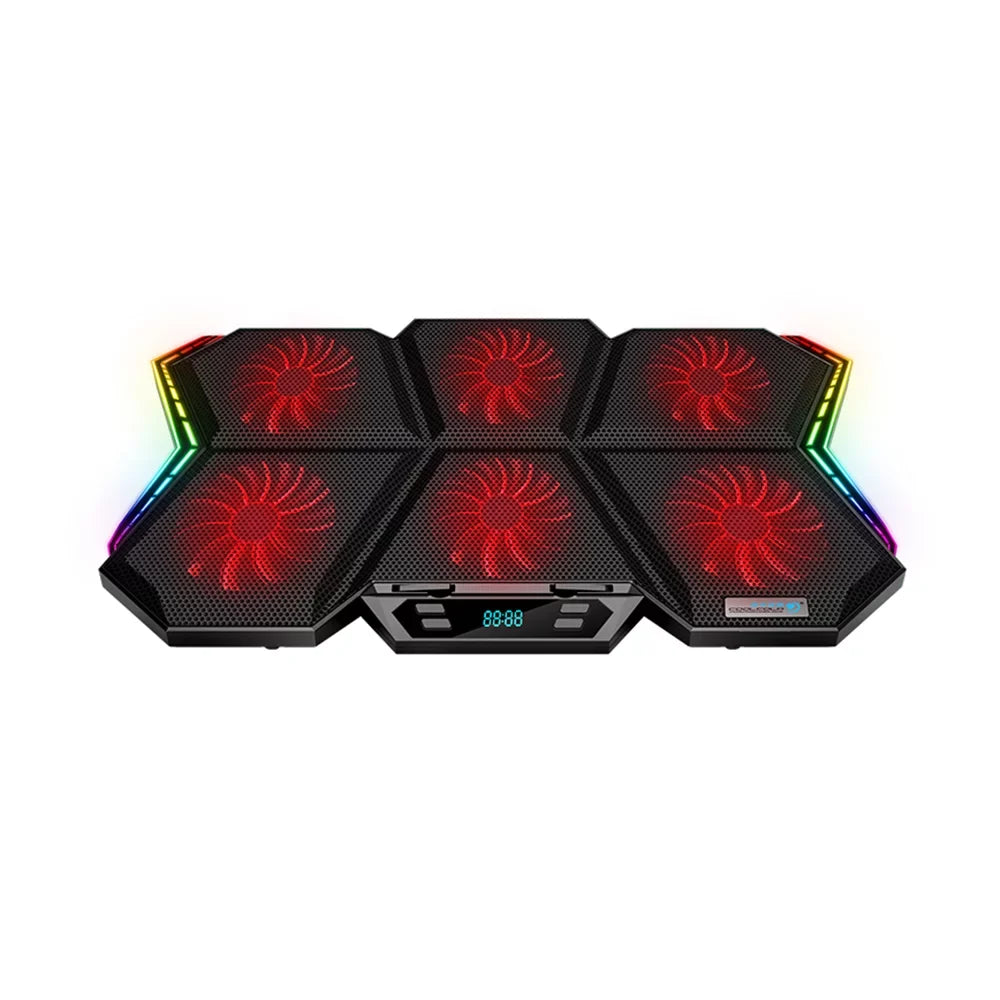 COOLCOLD K40 Laptop Cooler Stand with 6 Fans, Adjustable Wind Speed, and Mute Pattern