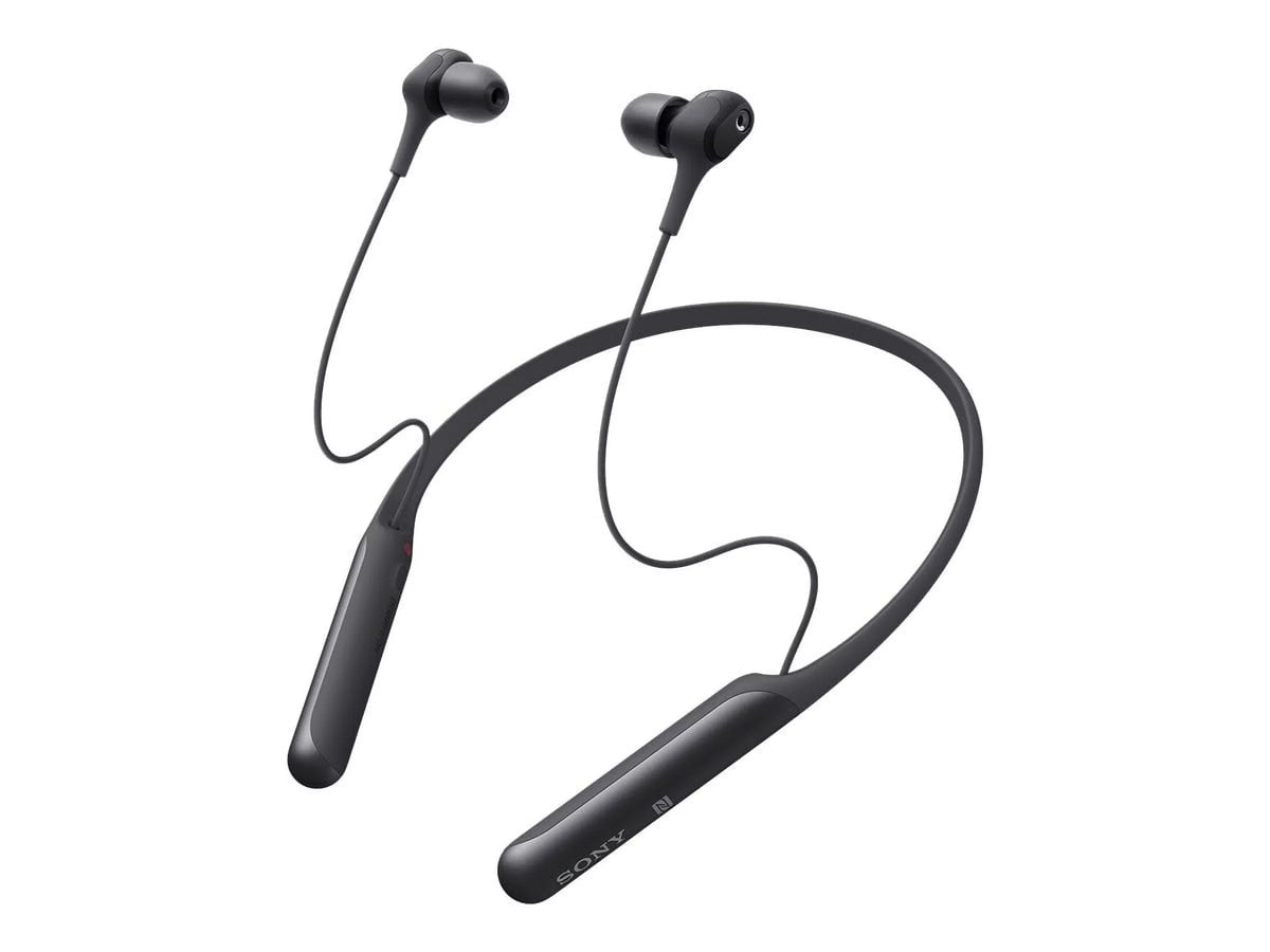Sony WI-C600N - Earphones with mic - in-ear - behind-the-neck mount - Bluetooth - wireless - NFC - active noise canceling - black