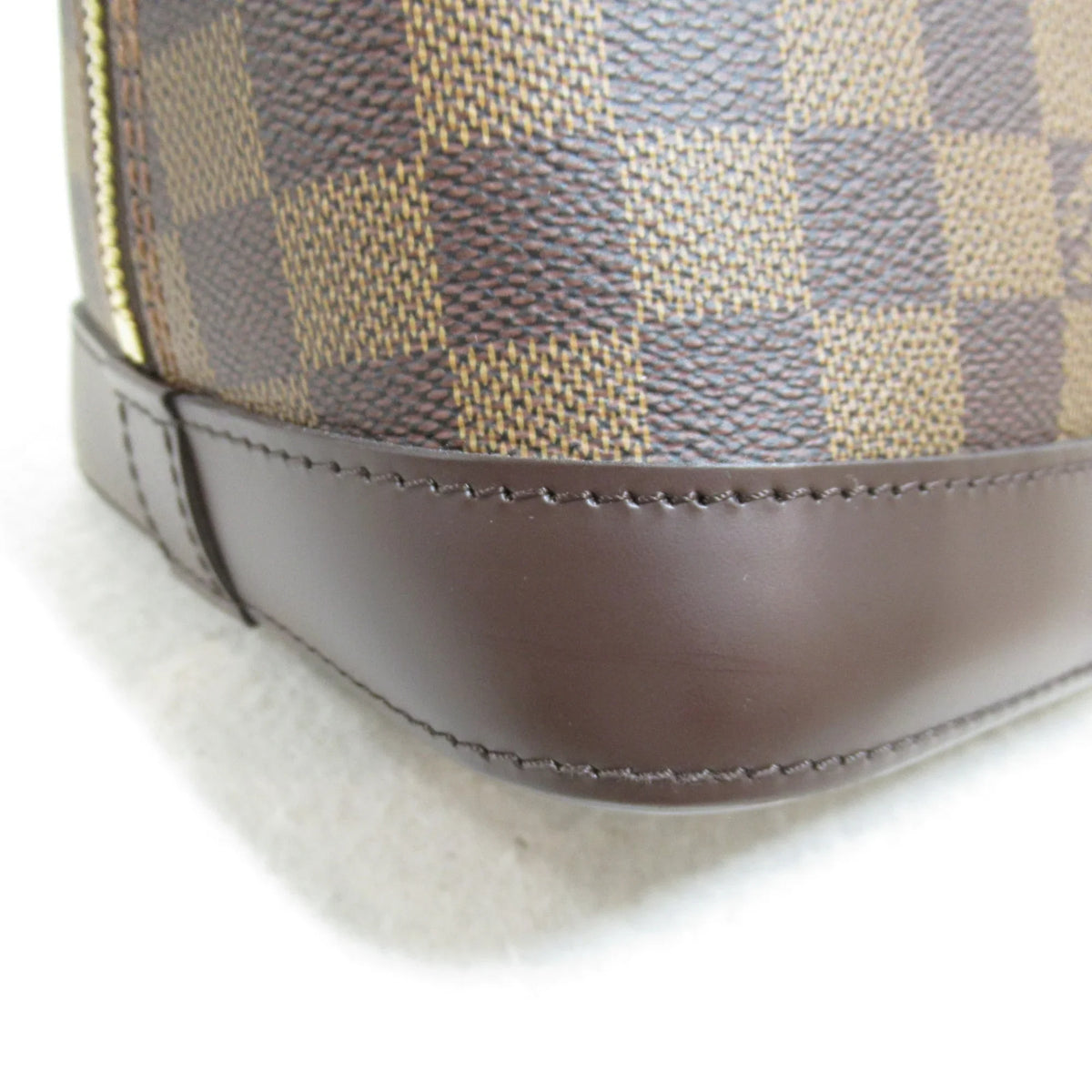 Pre-Owned LOUIS VUITTON Alma handbag Brown Ebene Damier PVC coated canvas N51131 (Good)