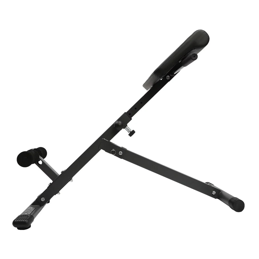 Black Adjustable Roman Chair Workouts Sit up Gym Bench Extension Machine for Home 5-Level 330 lbs