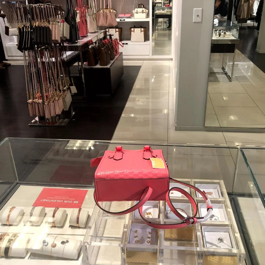 Michael Kors Hamilton XS MINI Satchel Shoulder Crossbody Bag PVC Vegan Tea Rose