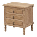 Pellebant Oak Nightstand with 3 Drawers Bedroom Pieces