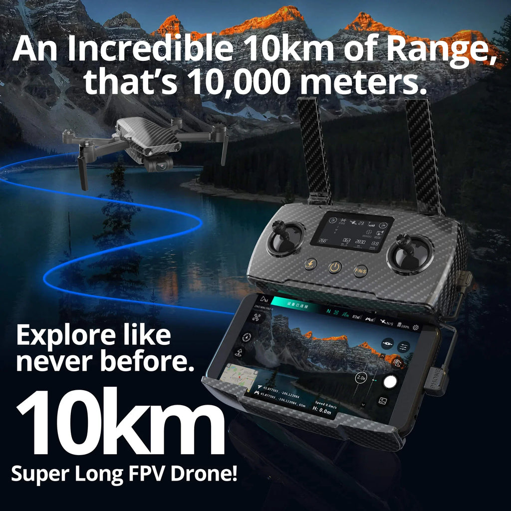 The Bigly Brothers Voyager Zino Drone, 249 Grams, 10km Range, 4K Ultra HD 30fps Camera, 3-Axis Ultra Stable Gimbal, 135mins Flight Time AI-Powered Follow Me, Big Baller Combo!