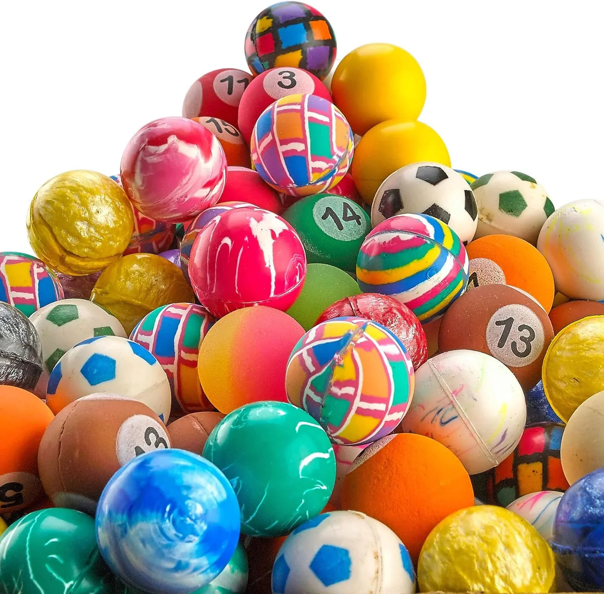 Bedwina 1” Bouncy Balls for Kids Colorful Small Balls Bulk Pack for Parties, 250-Pack