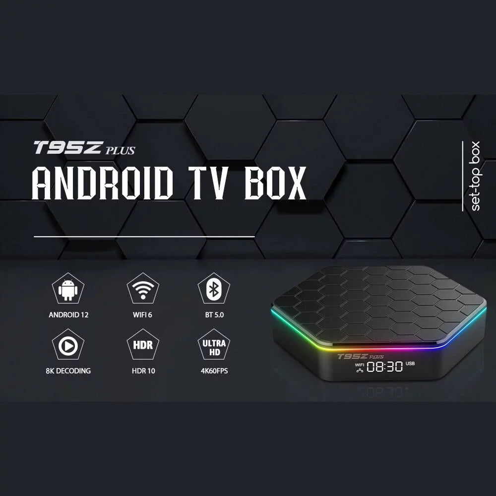 Jahy2Tech Quad Core 8K HD Video 64GB Memory 6K Stream Player 2023 T95Z Plus Smart Android 12.0 TV Box