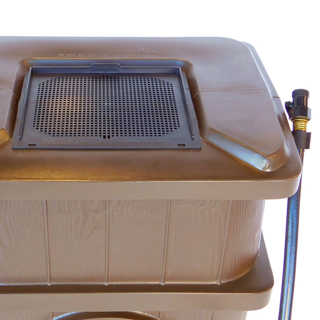 FCMP Outdoor WG4000 45 Gallon Timber Grain Rain Water Catcher Barrel, Brown