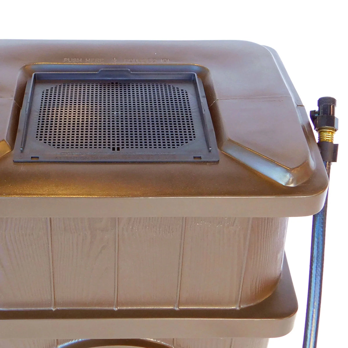 FCMP Outdoor WG4000 45 Gallon Timber Grain Rain Water Catcher Barrel, Brown