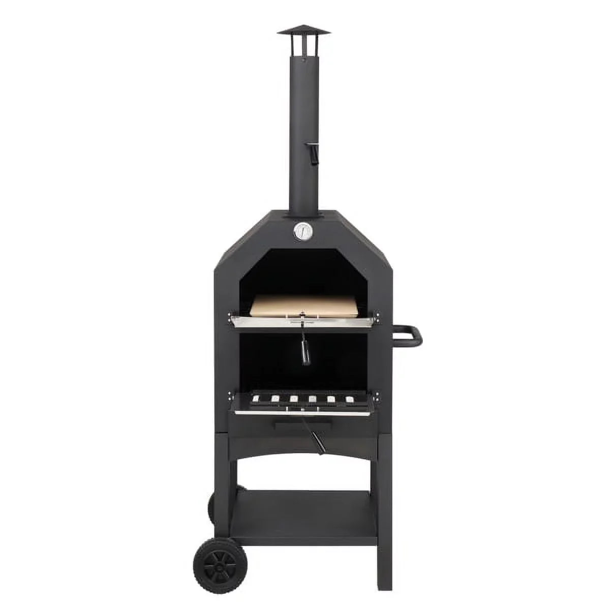 Fithood Outdoor Timber Fired Pizza Oven with Pizza Stone, Pizza Peel, Grill Rack, for Backyard and Camping