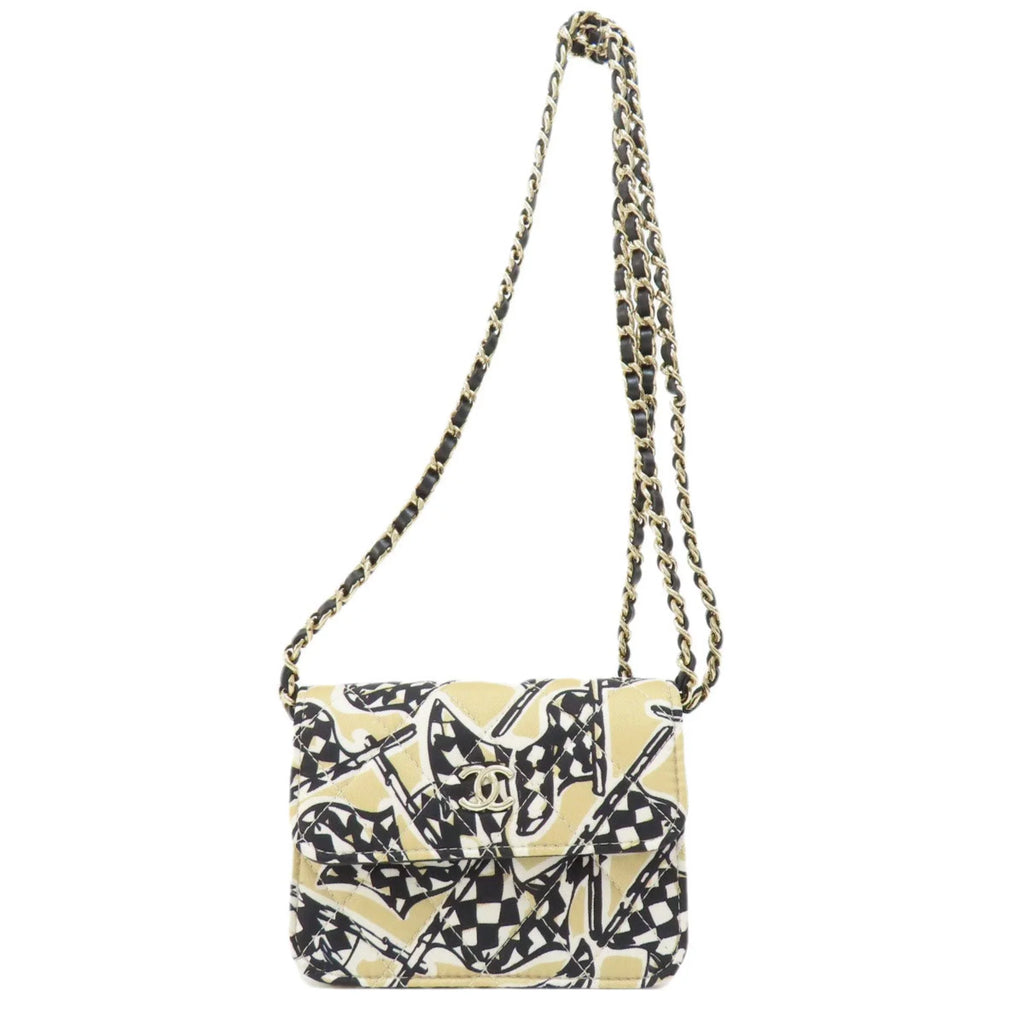Pre-Owned Chanel Chain Shoulder Coco Mark Bag Cotton Women's CHANEL (Good)