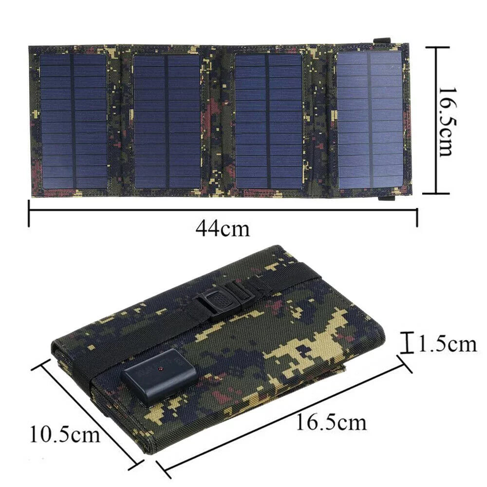 JahyElec New 80W USB Solar Panel Folding Power Bank Outdoor Camping Hiking Phone Charger