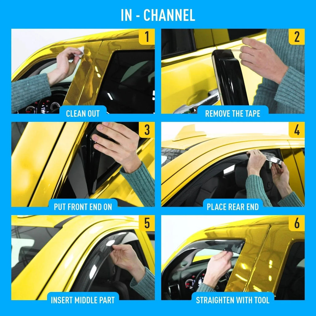AEROGUYS in-Channel Window Deflectors Extra Resilient Window Visors Rain Guards Fit for Honda CR-V 2017-2022, Sun Visors, Wind Deflectors, Vent Visors, Car Accessories - 4pcs. AG0064
