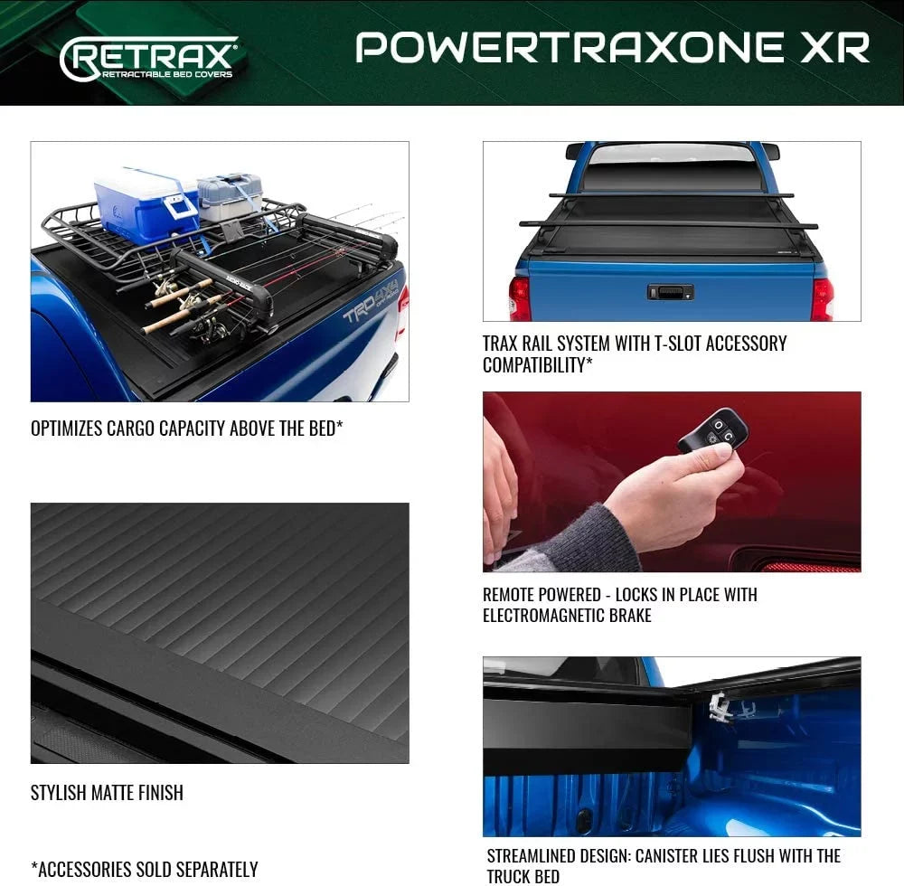 Retrax By Realtruck PowertraxONE XR Retractable Truck Bed Tonneau Shield | T-70862 | Compatible With Select 2022-2023 Toyota Tundra w/o Deck Rail System 6' 7" Bed (78.7")