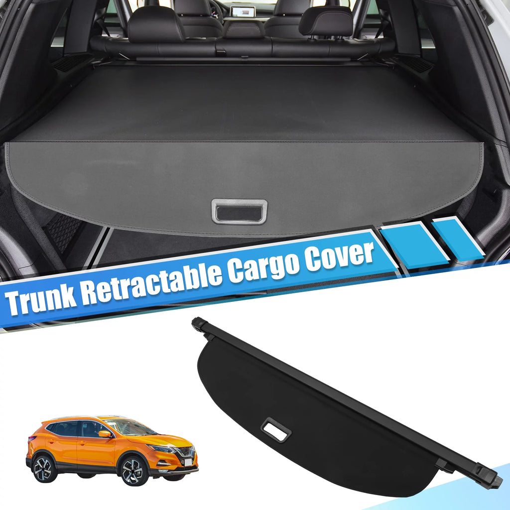 Unique Bargains Retractable Cargo Enclosure Rear Trunk Enclosure Shield Shade Ajustable Fit for Nissan Rogue 2021-2024 Black
