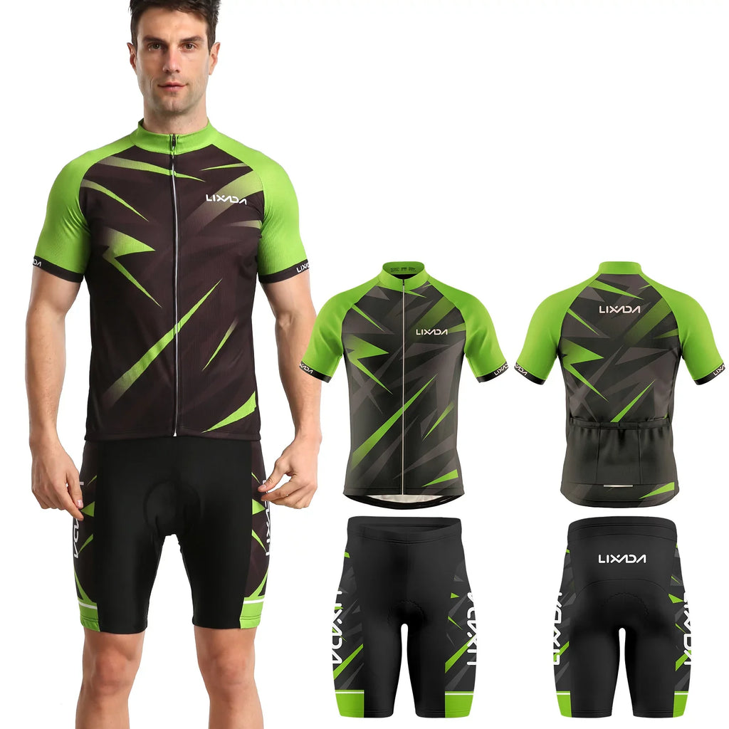 Lixada Cycling Jersey,Breathable Sleeve Bike Shirt And Padded And Padded Mtb Bike Shirt And Men Breathable Sleeve Padded Mtb Suit Eryue Set Men Mewmewcat