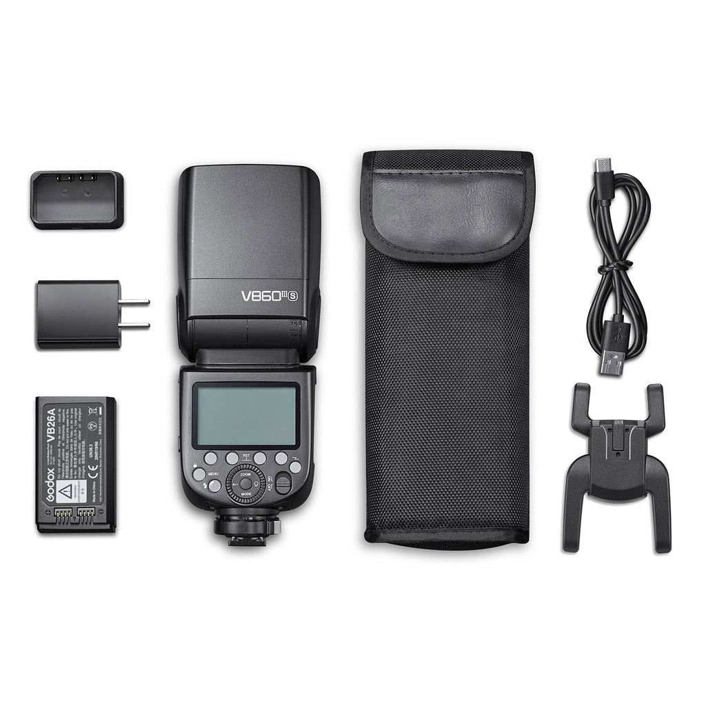 Godox V860III-S Wireless TTL Speedlite / Receiver Camera Flash Light Manual/Auto Flash GN60 1/8000s HSS Built-in 2.4G Wireless X System with Rechargeable Li-ion Battery Modeling Light Replac