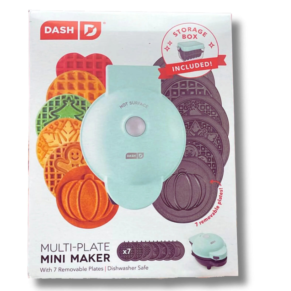 Dash Mini Waffle Maker a Waffle Iron with 7 Removable Plates and Storage