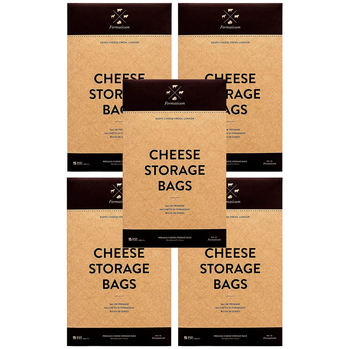 Formaticum Cheese Storage Bags, Keep Charcuterie Fresh, Wax Paper Bags, 75 Count