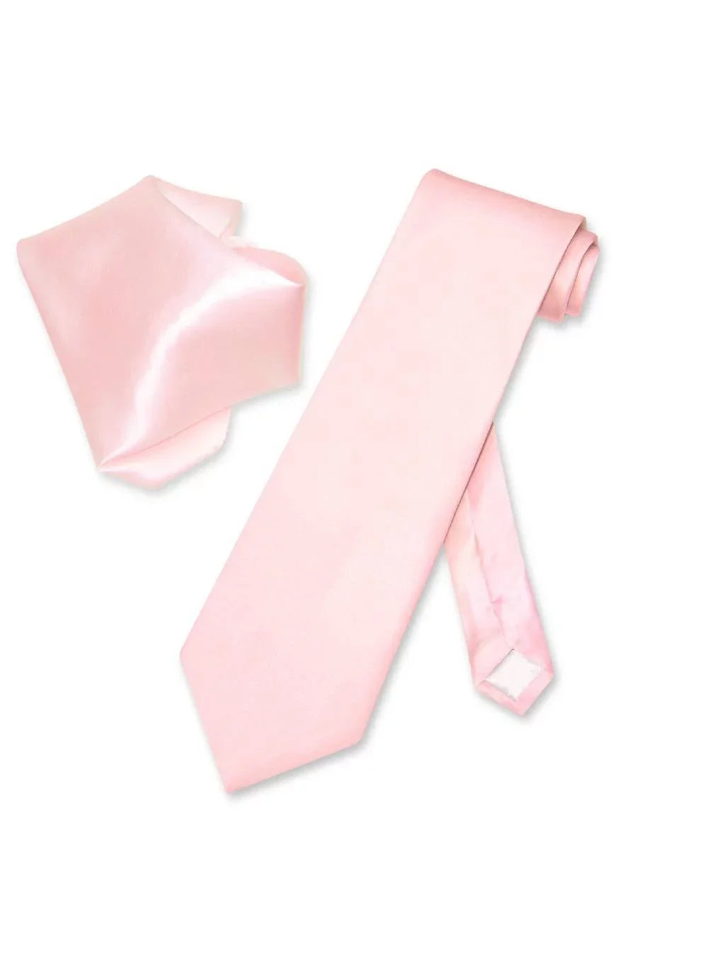 Biagio 100% SILK Sturdy LIGHT PINK Color NeckTie Handkerchief Men's Neck Tie Set