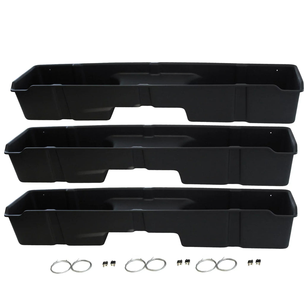 Red Hound Auto 3 Under Seat Storage Boxes Compatible with Chevrolet GMC Silverado Sierra 1500 2500 3500 1999-2006 Extended Cab Underseat System