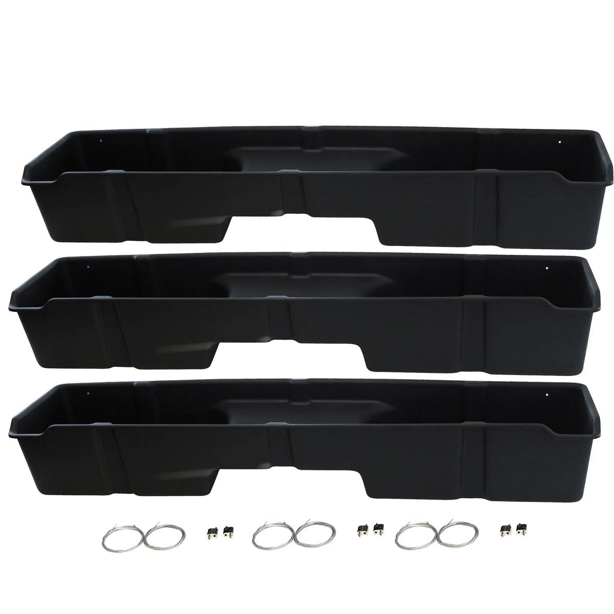 Red Hound Auto 3 Under Seat Storage Boxes Compatible with Chevrolet GMC Silverado Sierra 1500 2500 3500 1999-2006 Extended Cab Underseat System