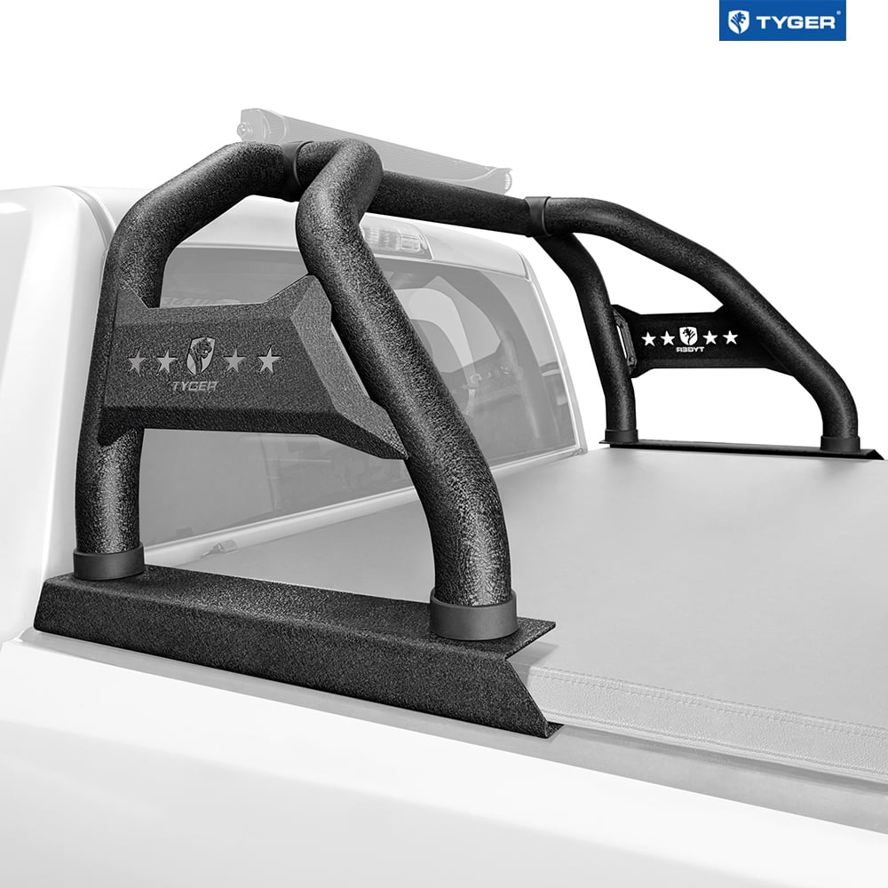 Tyger Auto Sport Bar Compatible with 2022-2024 Toyota Tundra (Exclude SR) | 5.5/6.5' Bed | TG-SB7T88728 | Textured Black | Light Mount | Roll Bar