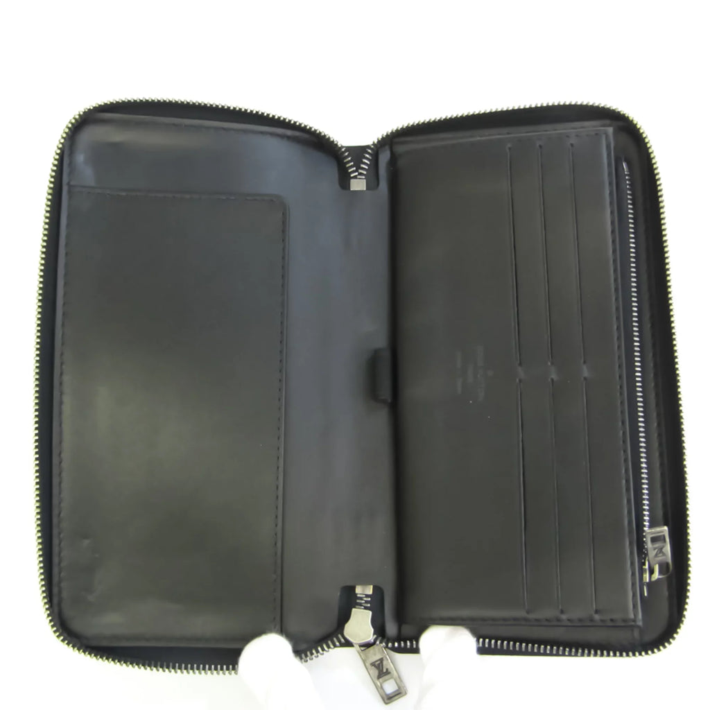 Pre-Owned Louis Vuitton Zippy Organizer M97026 Men's Utah Leather Long Wallet (bi-fold) Basalt (Good)