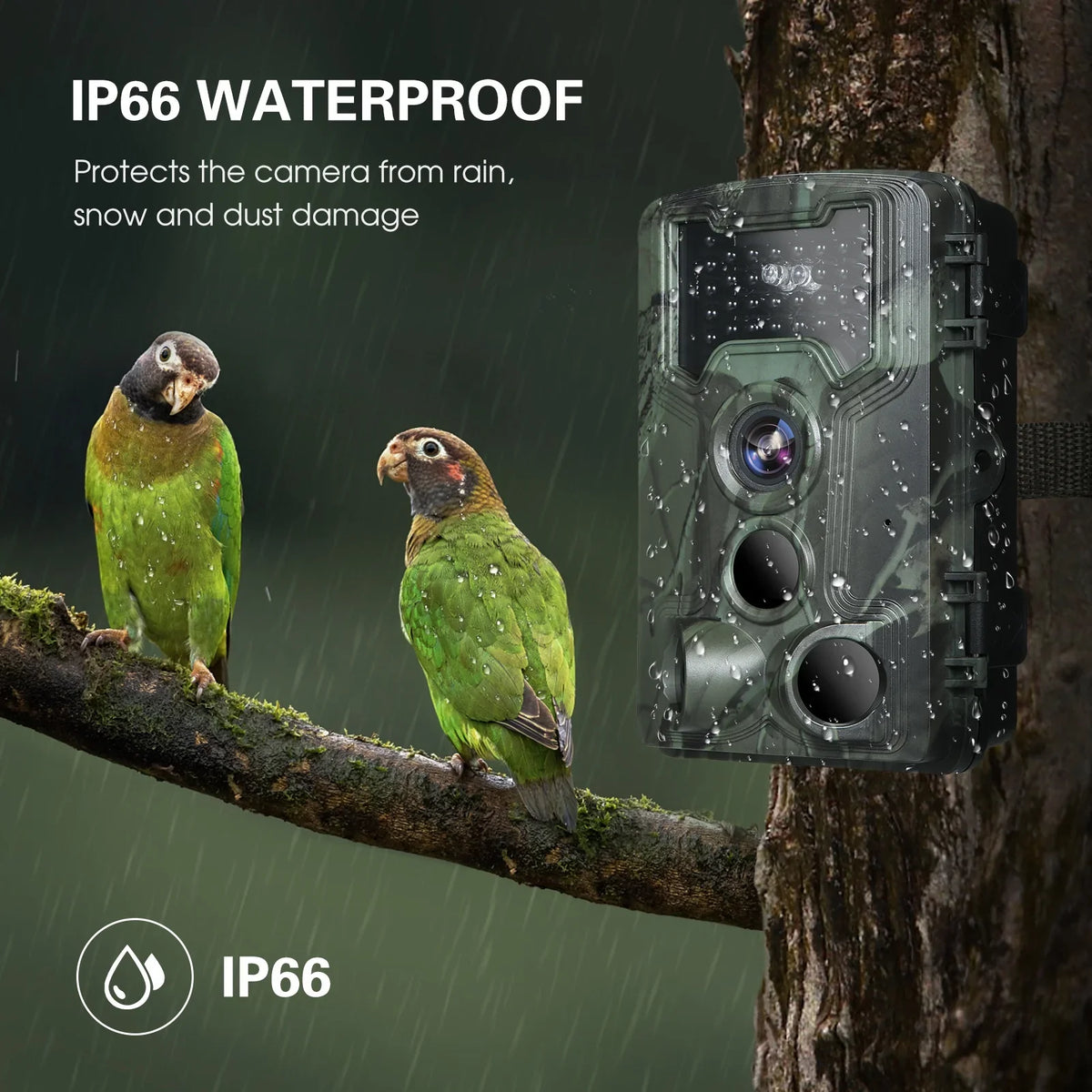 36MP Waterproof Trail and Game Camera, Night Vision Camera for Wildlife Researching