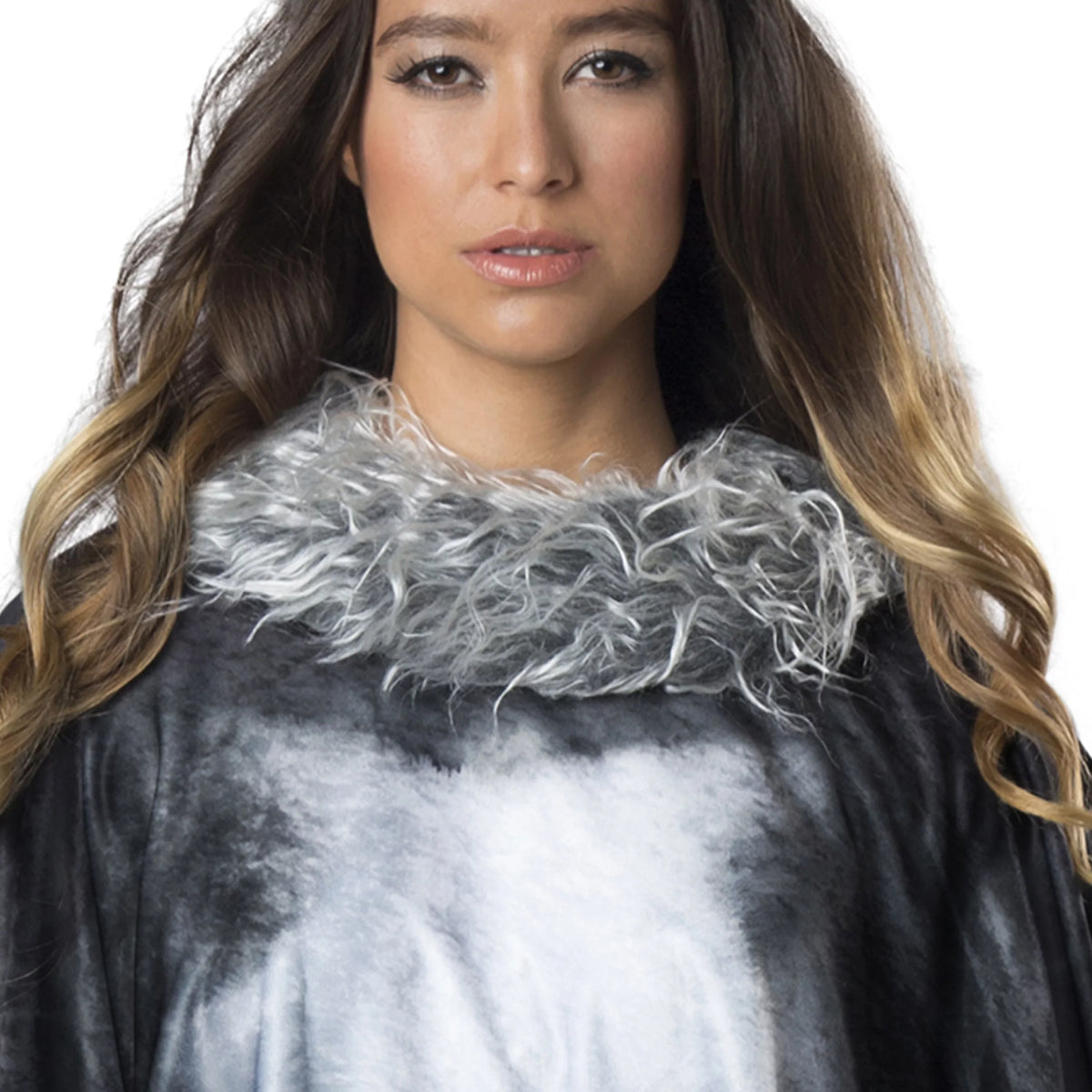 Fun World Lone Wolf Poncho Multi-Color Halloween Costume Set, Women Female Adult