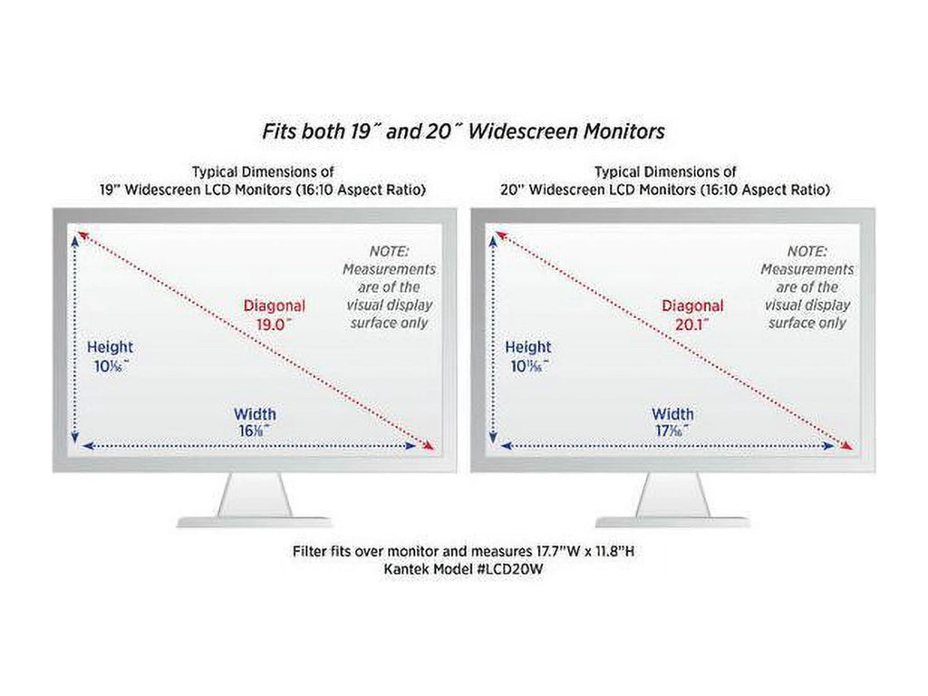 Kantek LCD Protective Filter Silver For 20" Widescreen Monitor - Scratch Resistant
