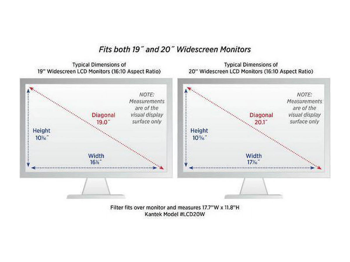 Kantek LCD Protective Filter Silver For 20" Widescreen Monitor - Scratch Resistant