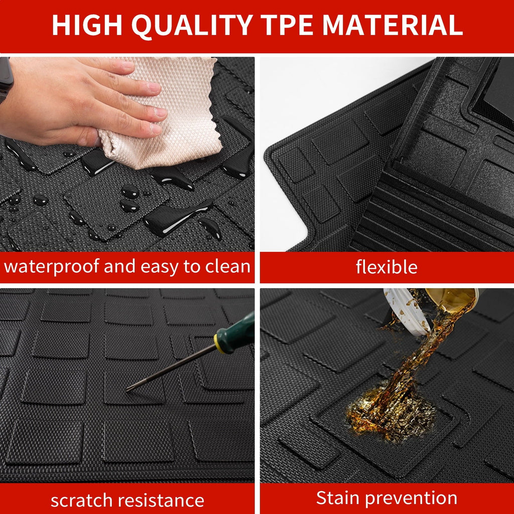 Floor Mats Compatible with 2019-2023 Jeep Cherokee Cargo Liner Trunk Mat TPE All Weather Back Seat Enclosure Protector 2022 Cherokee Accessories (Trunk Mat+Backrest Mats+Floor Mats)