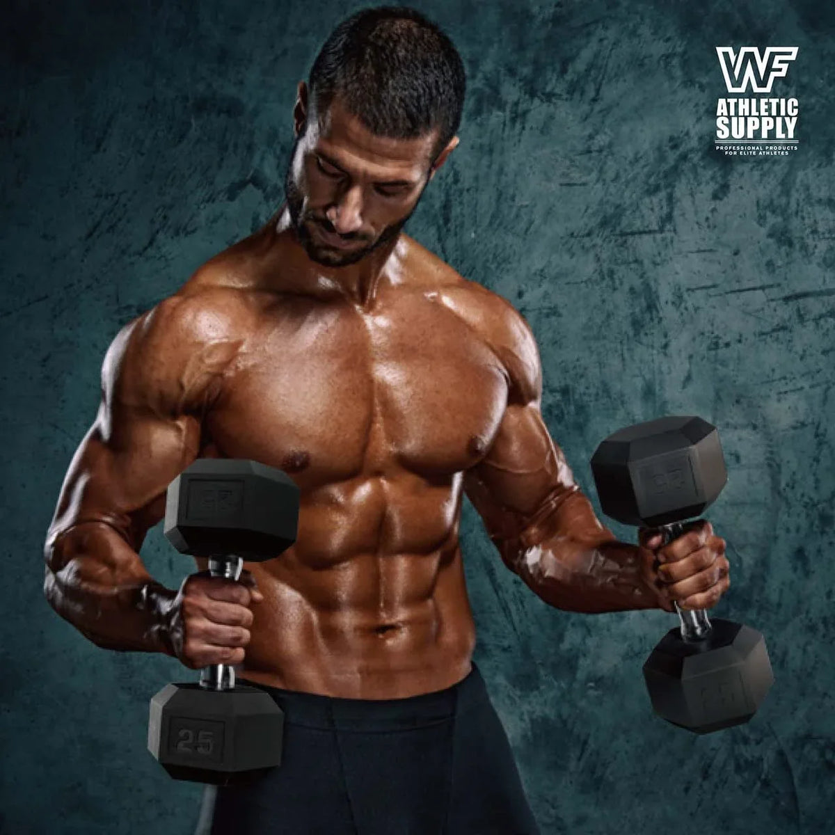 Rubber Encased Hex Dumbbells With Rubber Grip Contoured Handle For Muscle Toning, Strength Building & Full Body Workout