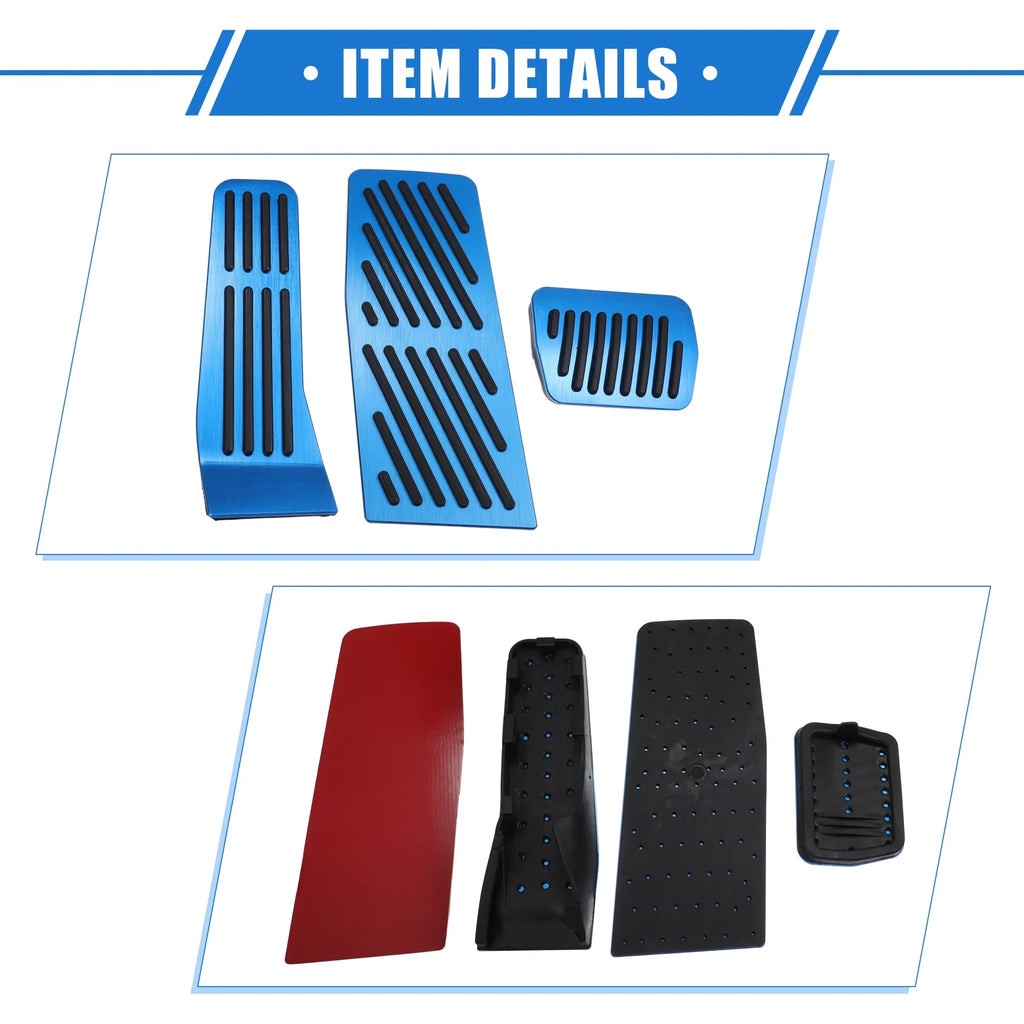 3 Pcs Car Gas Accelerator Brake Foot Rest Pedal Enclosure Pad for Mazda CX-30 2020-2021 Antislip Blue