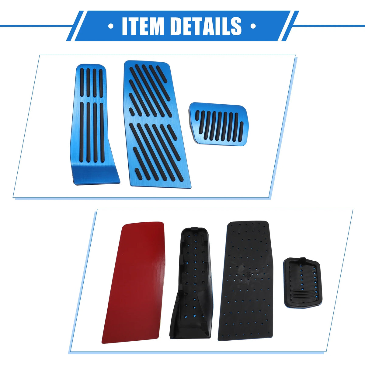 3 Pcs Car Gas Accelerator Brake Foot Rest Pedal Enclosure Pad for Mazda CX-30 2020-2021 Antislip Blue