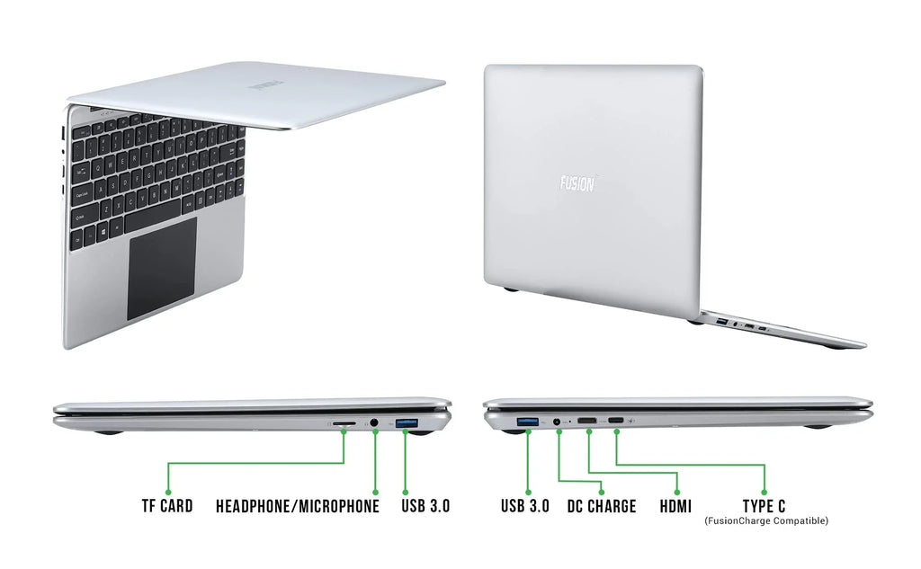 14.1" Full HD Windows 10 Laptop - Windows 11 Compatible, 128GB Storage, 4GB RAM, T90B+ Pro Model Lapbook, Intel Quad Core CPU, 5GHz WiFi (Dual-Band WiFi) 2X WiFi speeds, Supports M.2 SATA SSD