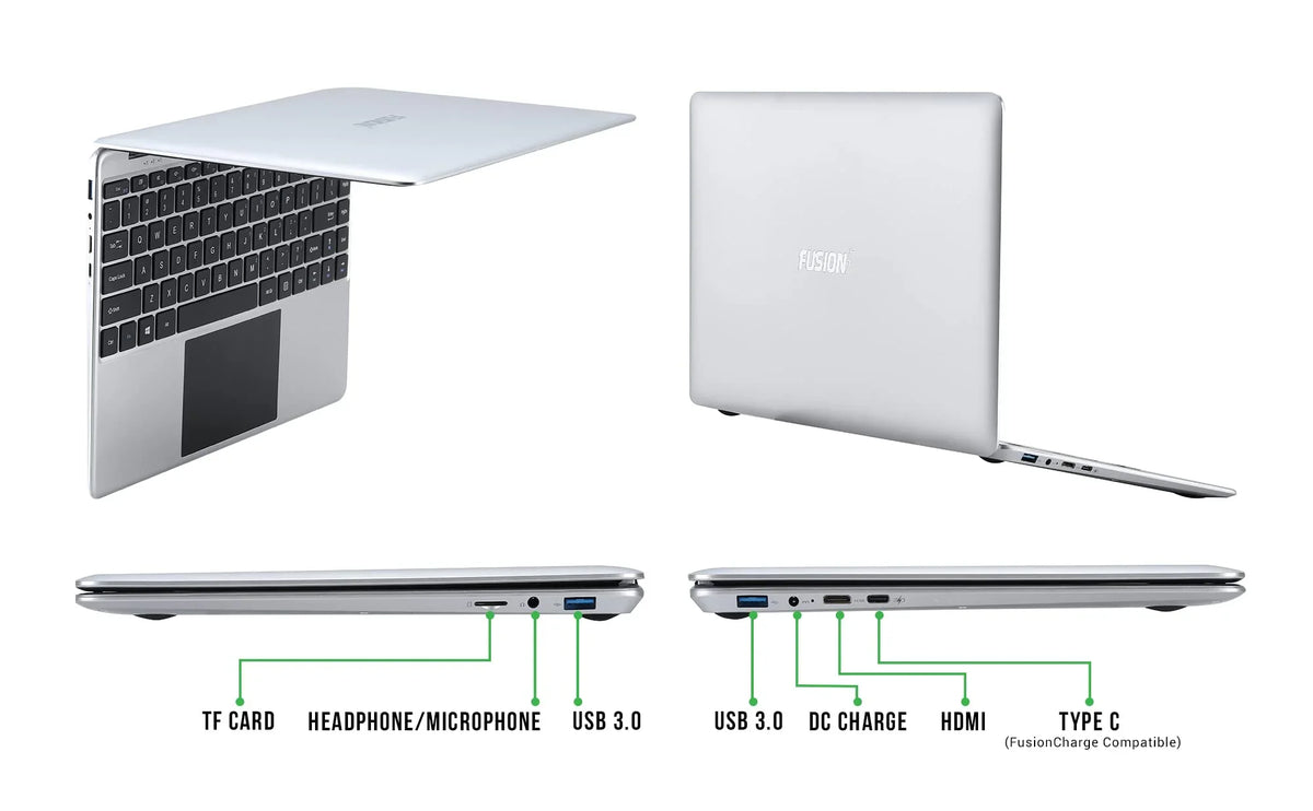 14.1" Full HD Windows 10 Laptop - Windows 11 Compatible, 128GB Storage, 4GB RAM, T90B+ Pro Model Lapbook, Intel Quad Core CPU, 5GHz WiFi (Dual-Band WiFi) 2X WiFi speeds, Supports M.2 SATA SSD