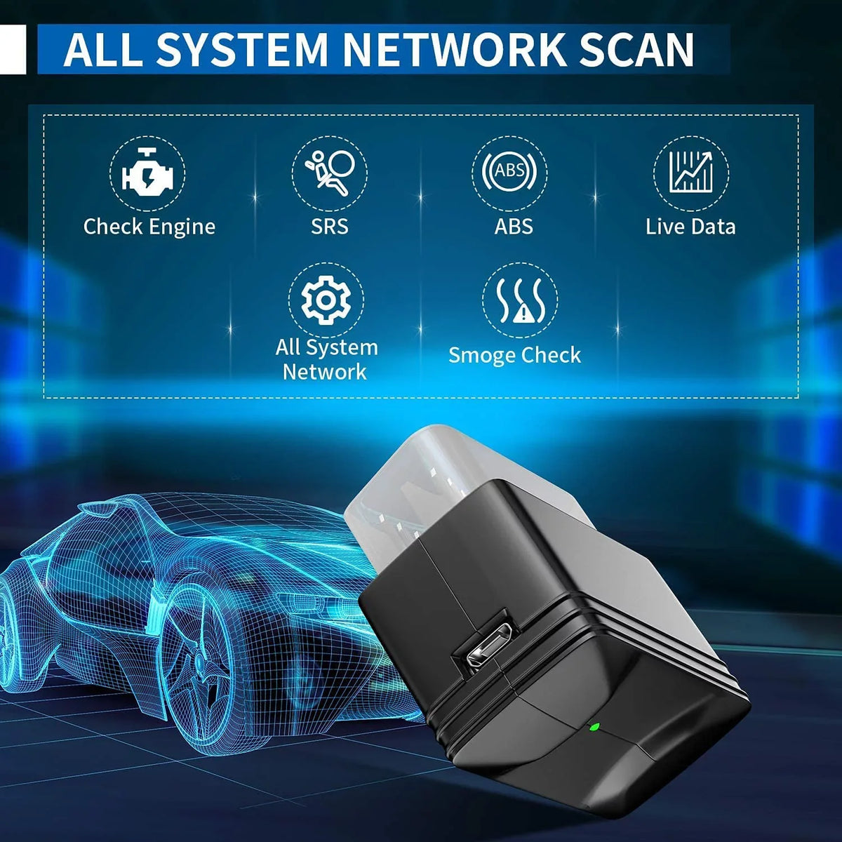 Innova 6000P Bluetooth Wireless OBDII Car Code Reader Check Engine Light ABS SRS Airbag System Automotive Diagnostic Tool OBD2 Scanner 12V Vehicle Read Clean Code Scanner for IOS and Android Phones