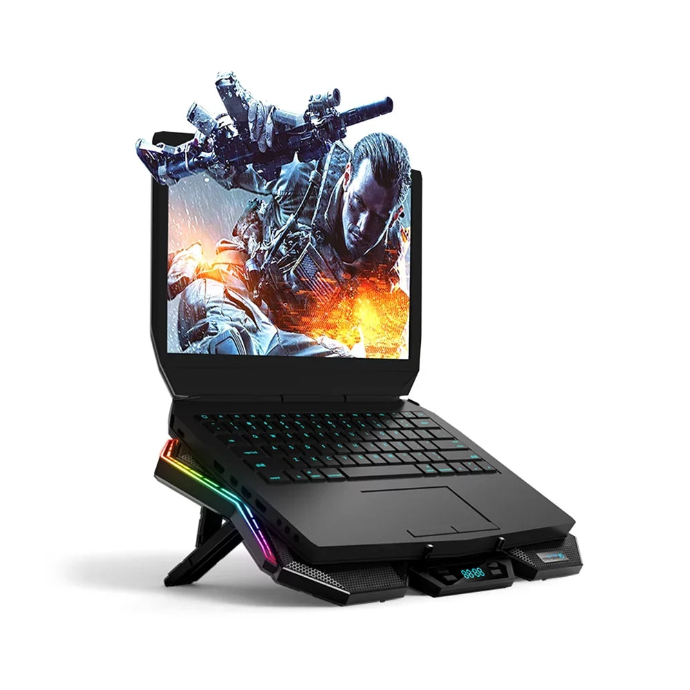 COOLCOLD K40 Laptop Cooler Stand with 6 Fans, Adjustable Wind Speed, and Mute Pattern