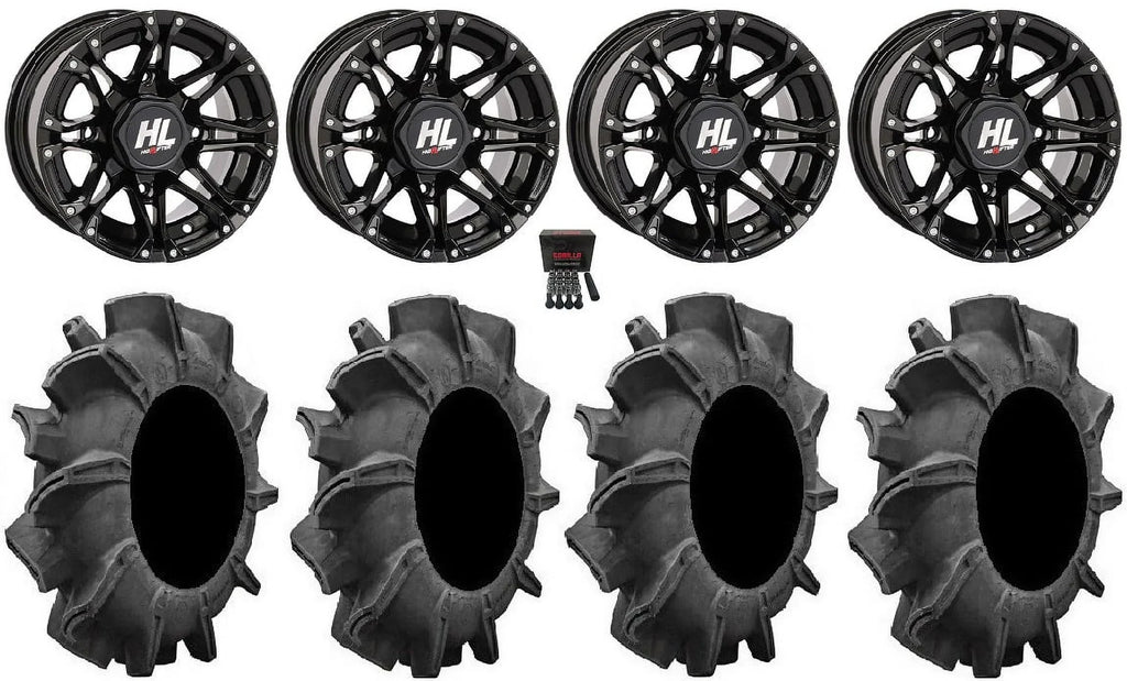 High Lifter HL3 14" Wheels Black 29.5" Assassinator Tires Kawasaki Teryx Mule