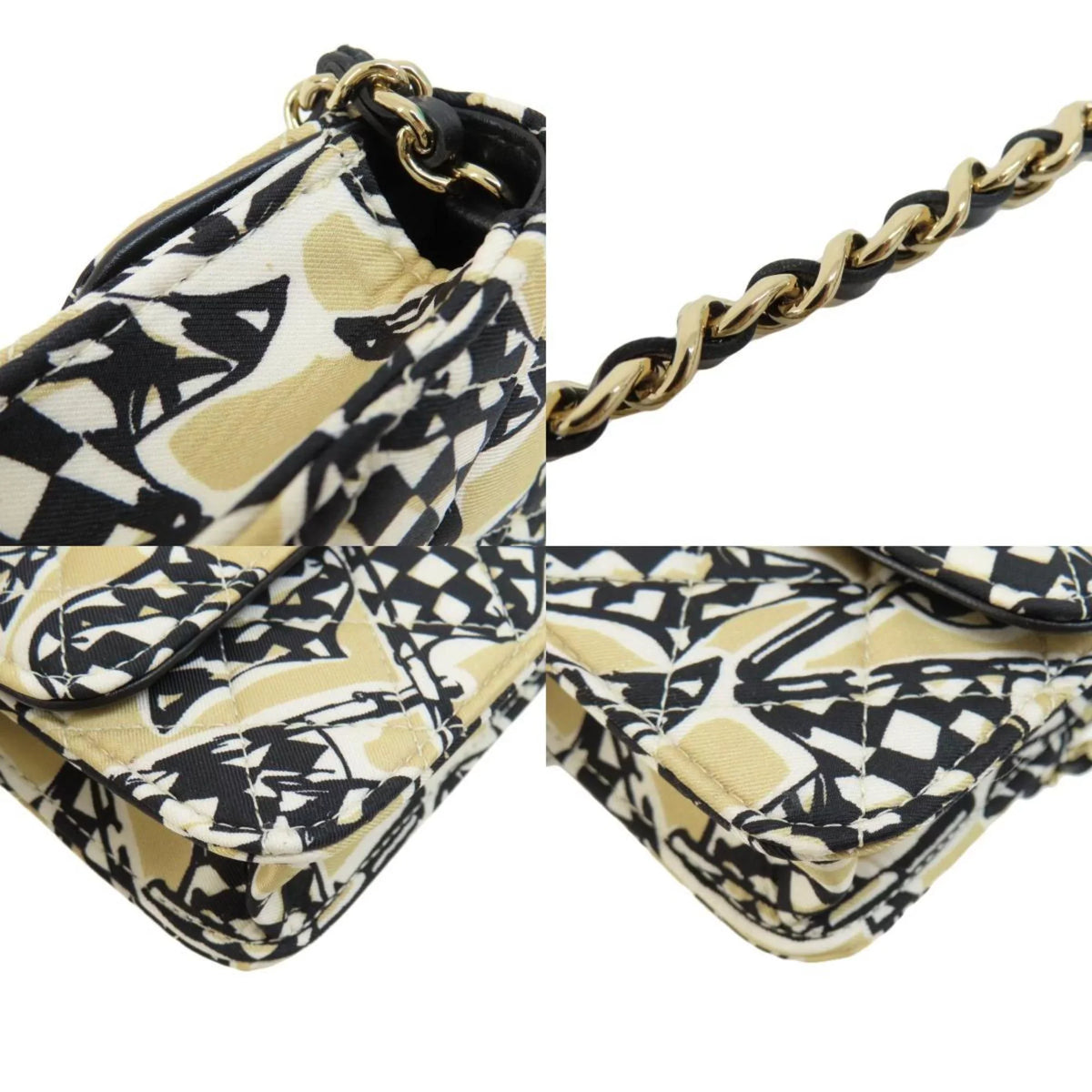 Pre-Owned Chanel Chain Shoulder Coco Mark Bag Cotton Women's CHANEL (Good)