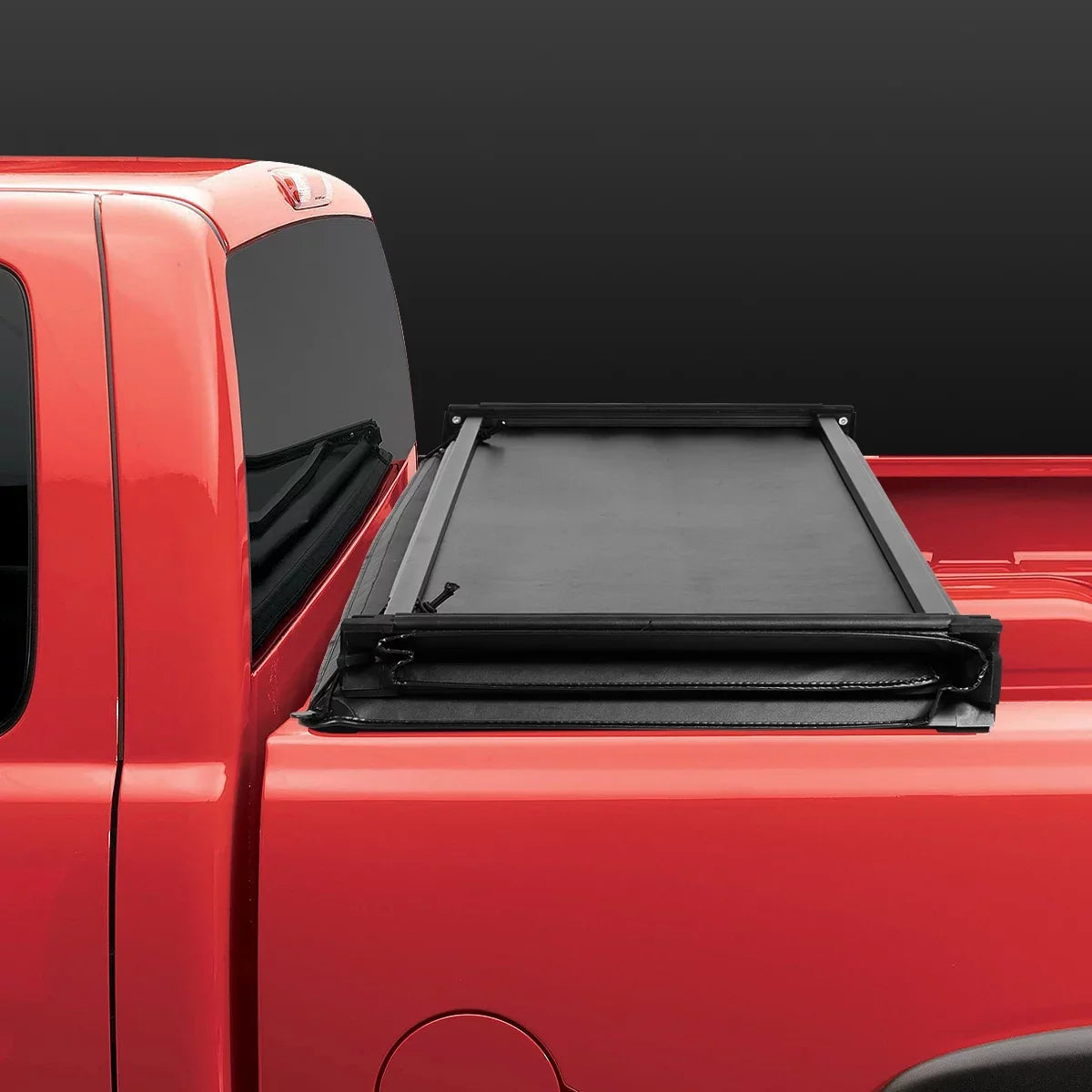 DNA Motoring TTC-TRISOFT-057 For 2014 to 2019 toyota Tundra 6.5' Bed Fleetside Adjustable Tri -Fold Soft Top Trunk Tonneau Enclosure 15 16 17 18