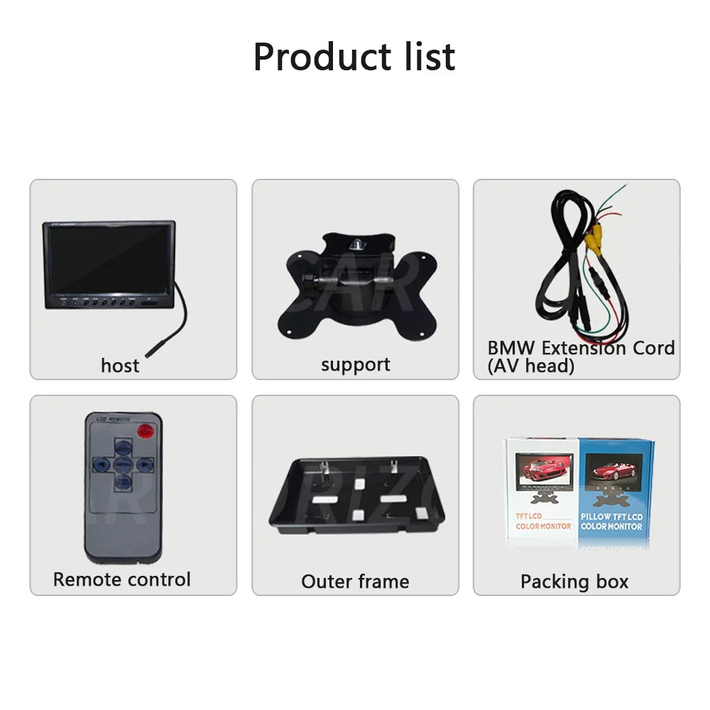 9 Inch Backup Camera Monitor, Two-Way Video Input HD Rear View Reverse Color TFT LCD Display for Car Rear View Reverse,Front-View, and Side-View Camera Connection. Easy to Install