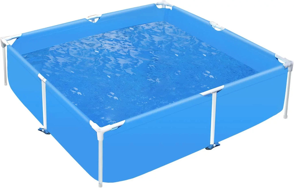 Enclosure 59x59 Metal Frame Pool Summer - Shield Swimming Pool for Summer Water Play, Outdoor Indoor Pool Ball/Sand Pit for Backyard Party