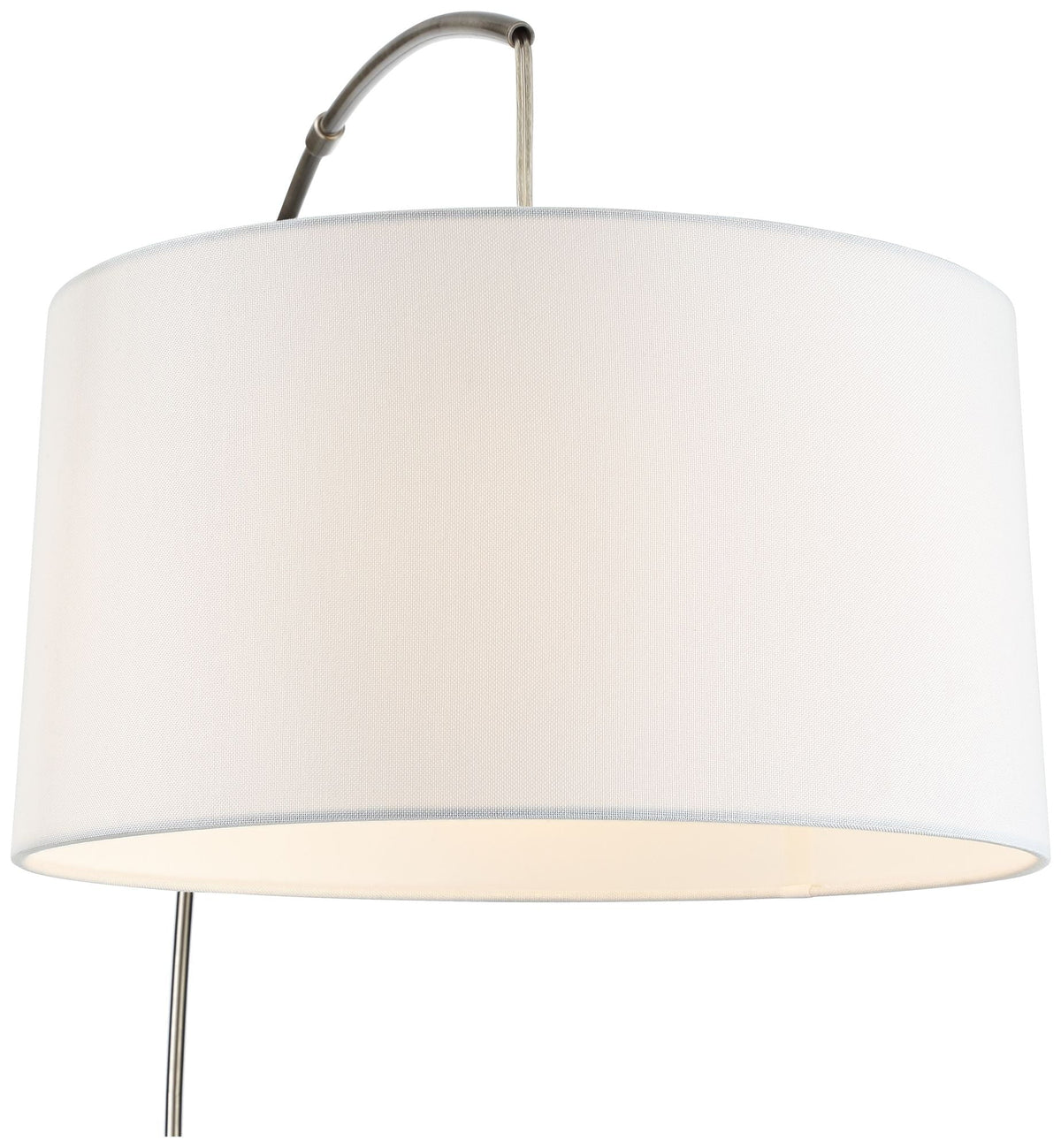 360 Lighting Modern Arc Floor Lamp with USB Charging Port 72" Tall Brushed Nickel White Drum Shade for Living Room Reading House