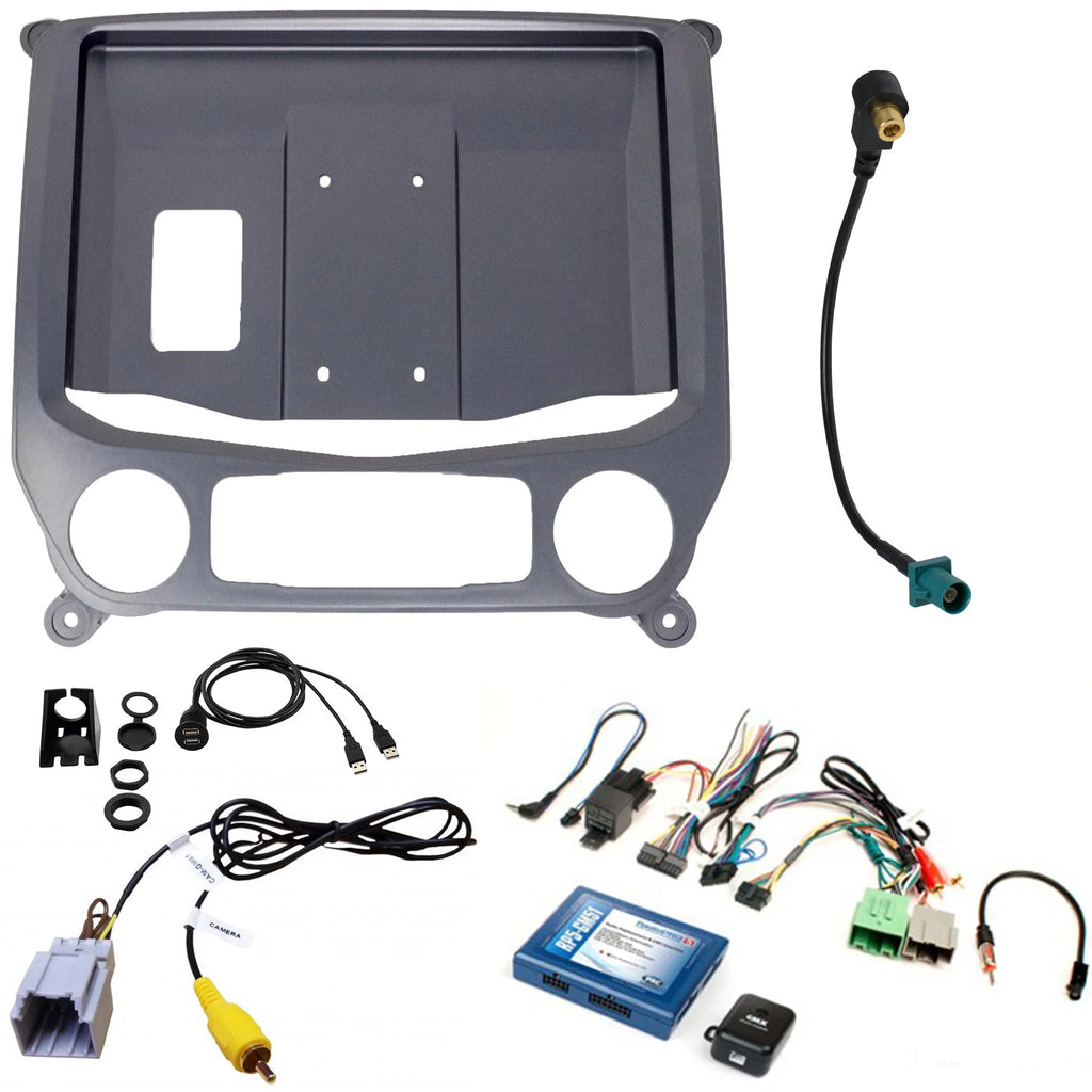 Stinger Heigh10 10" In-dash Infotainment System compatible with Apple CarPlay & Android Auto, Includes Satellite Radio Tuner & Installation Kit compatible with 14-18 GM Trucks