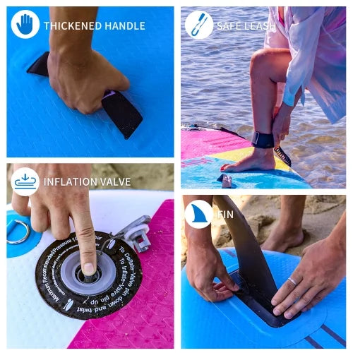 Inflatable Stand Up Paddle Boards 10'8''*33"*6" With Premium SUP Accessories & Backpack, Leash, Paddle, Hand Pump,Wide Stance, Non-Slip Relaxation Deck for Youth & Adults