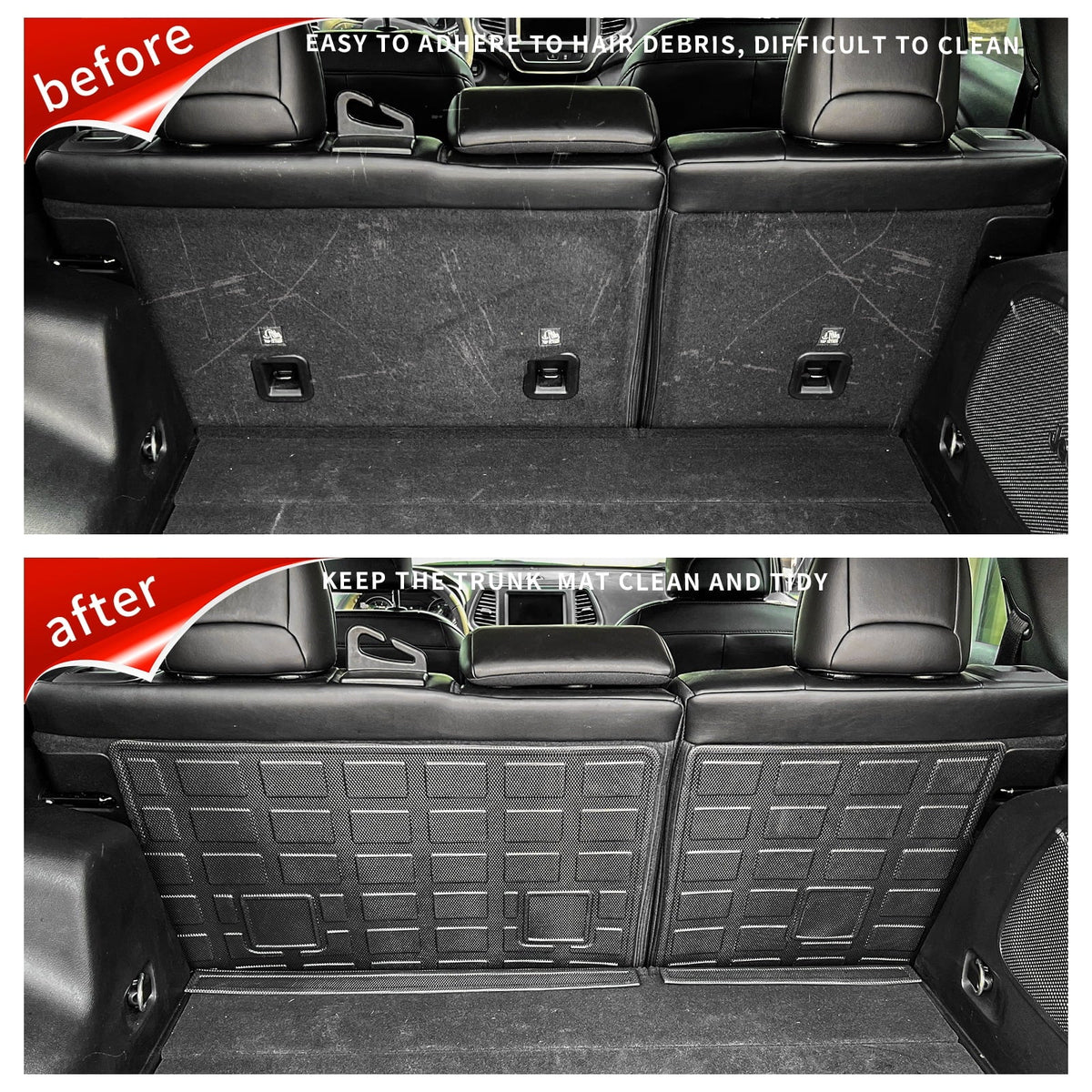 Back Seat Protection Compatible with 2019-2023 Jeep Cherokee Trunk Mat Cargo Liner Cargo Mat TPE All Weather Back Seat Protection Protector 2022 Cherokee Accessories (Backrest Mats)