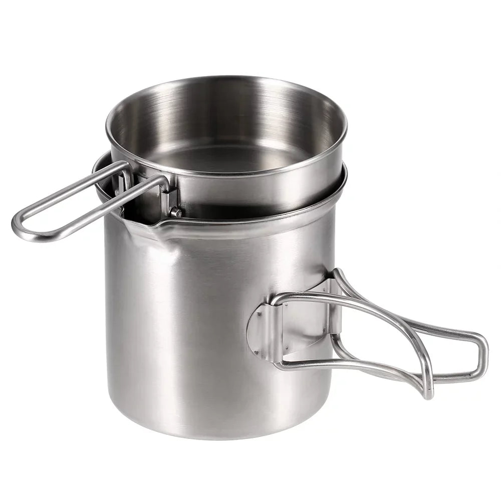 Arealer Portable Camping Stove Combo Timber Burning Stove and Cooking Pot Set for Backpacking Fishing Hiking