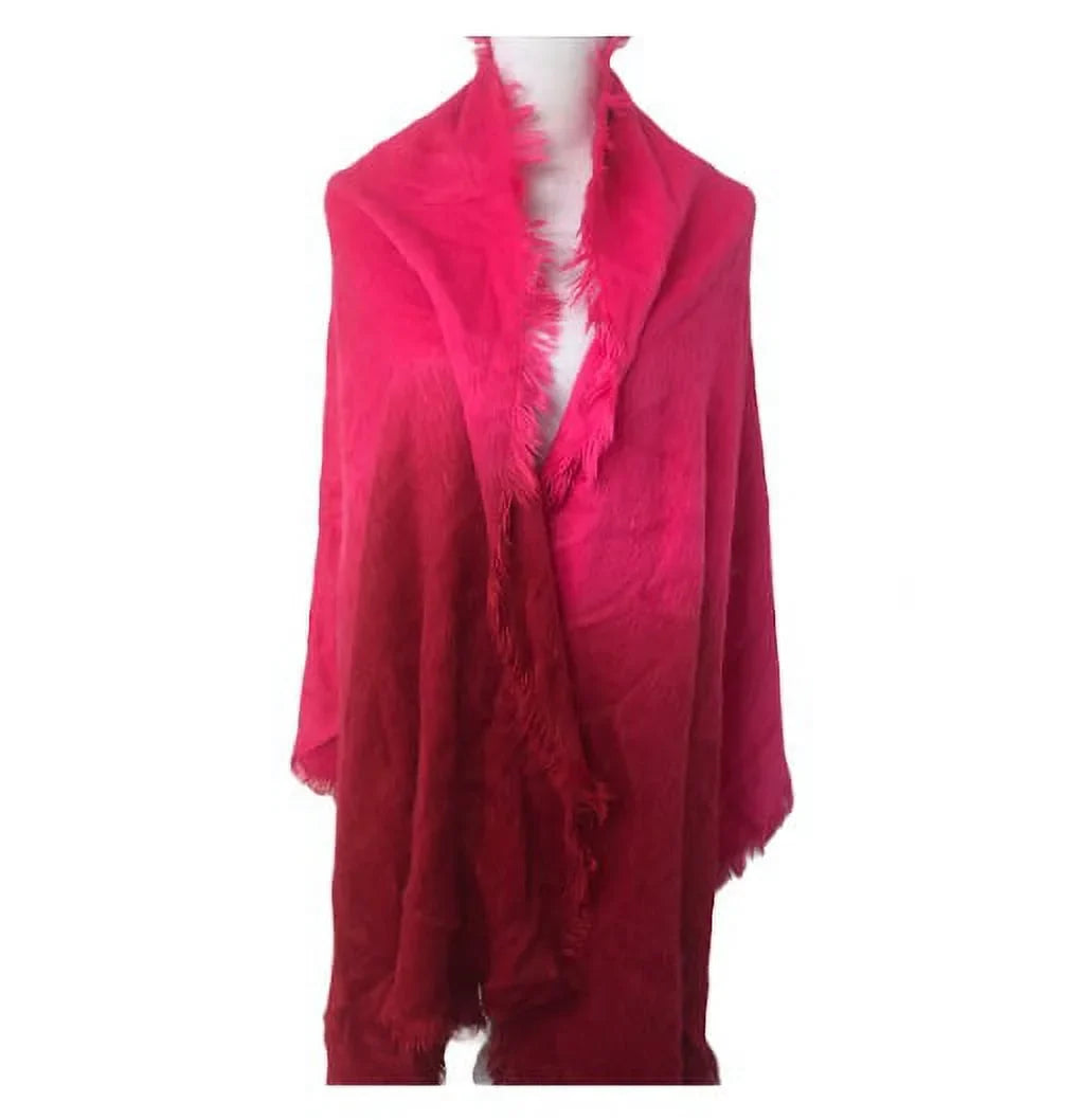 DKNY Women's Scarves Fuzzy Woven Ombre Wrap Shawl Scarf Pink One Size, $58 NWT