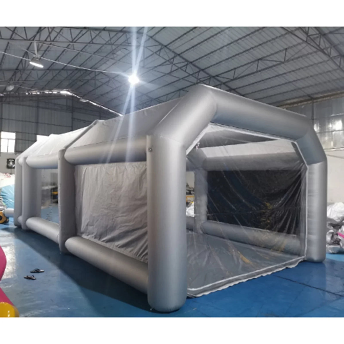 Miumaeov Inflatable Spray Paint Tent Built-in Blower Mobile Portable Giant Paint Spray Booth with Air Filter System and Transparent PVC Windows Inflatable Spray Paint Booth 26x13x10ft